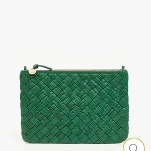 Clare V. Woven Clutch in Fern, NWT